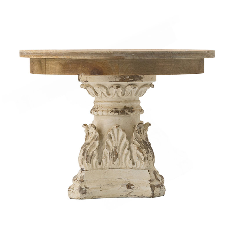 Support à gâteau, assiette à gâteau en bois avec base en magnésium, H 7,50 po x l 10,60 po x P 10,60 po