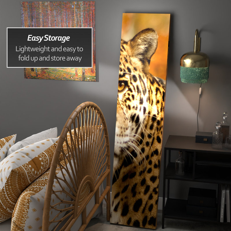 Double Sided Leopard Print Folding Room Divider