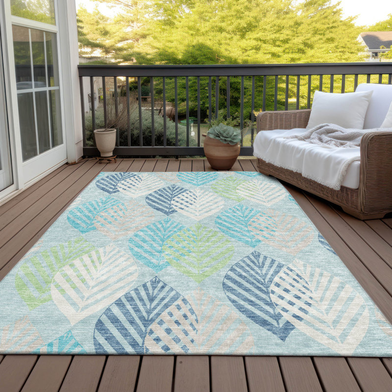 Tapis d'intérieur / extérieur antidérapant Neysa, Rectangle 5 pi x 7 pi 6 po