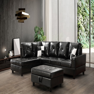 Apolino 74.5" Wide Sofa & Chaise with Ottoman by Latitude Run