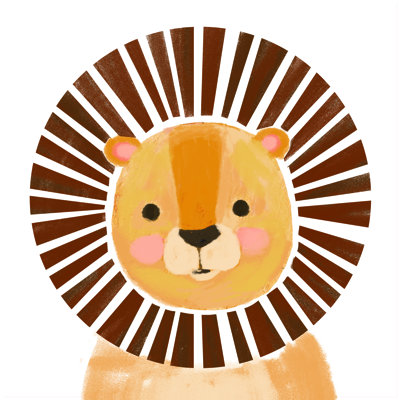 Lil Lion Face - Wrapped Canvas Painting