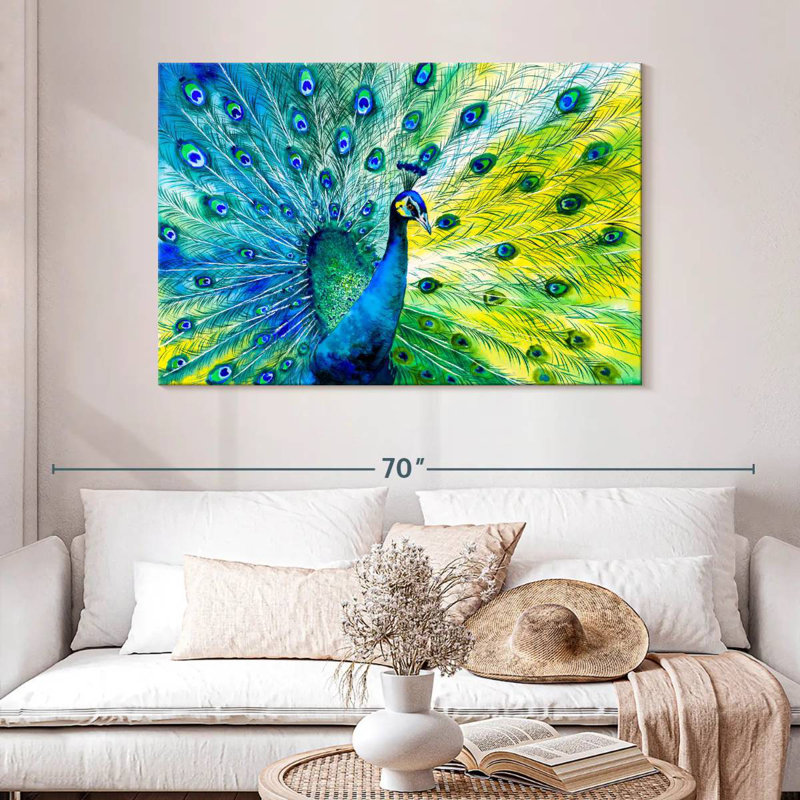 Crowle Regal bleu paon, H 32 po x l 48 po
