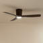 Ventilateur de plafond d'intérieur à profil bas en bronze naturel satiné 54 po Volos avec DEL intégrée avec contrôle mural inclus-82941946