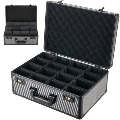Graded Card Case 4 Row 162 PSA Slab Storage Box with Combination Lock, Baseball Sports Trading Cards Holder Collector with 12 Dividers, Holds 130 SGC 115 BGS 585 Top Loaders & 999+ Loose Cards