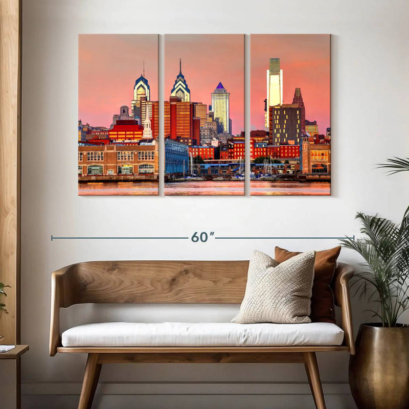 Rorry Philadelphia Skyline, 32" H x 50" W