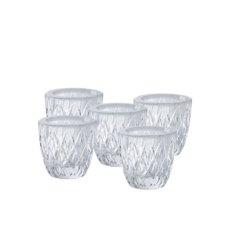Ensemble de 12 bougeoirs en verre et cristal Everly Quinn