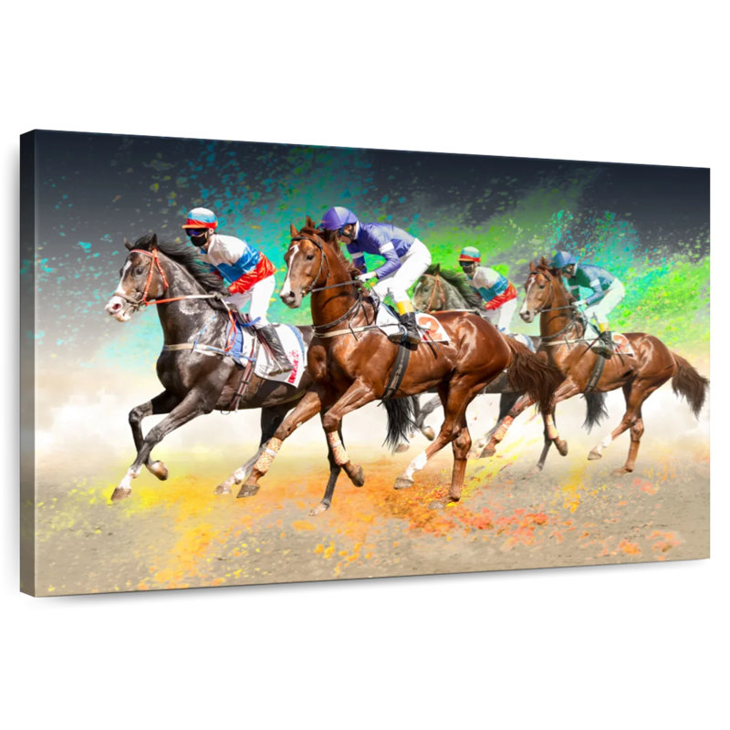 Course de chevaux Sirci, H 34 po x l 51 po