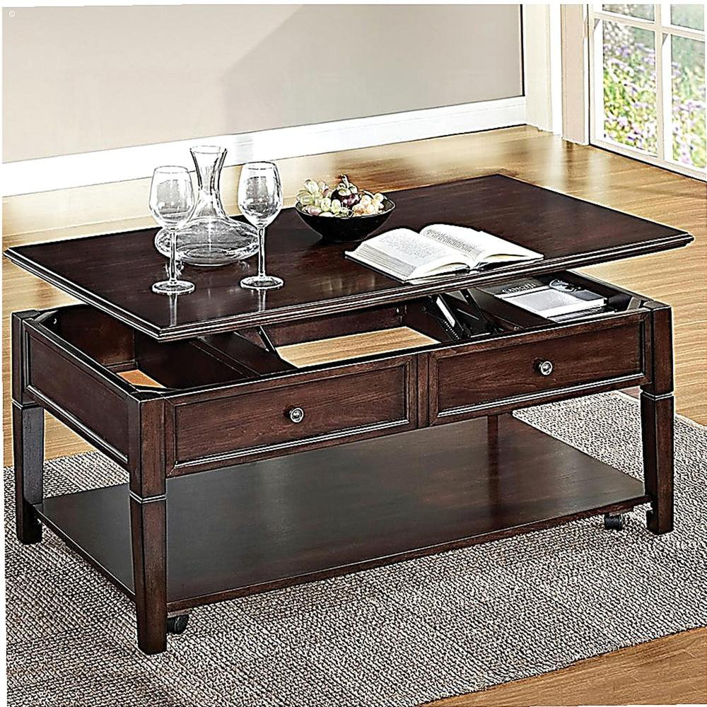 Latitude Run® Walnut Wood Coffee Table with Lift-Up Top | Wayfair