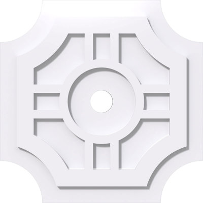 Médaillon de plafond contemporain en PVC de qualité architecturale 18 po x P 2 po x P 5 3/8 po x P 1 po