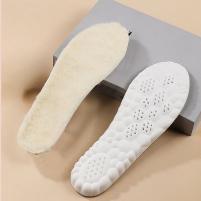 woo l Insole Thermal Wool Insoles with Airflow Vents High Resilience Warm Cushion for Winter Boots Hiking Shoes Cold Weather Protection