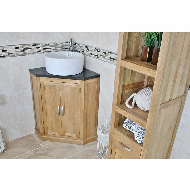 Deephaven 550mm Single Bathroom Vanity with Vessel Ceramic Basin, Black
