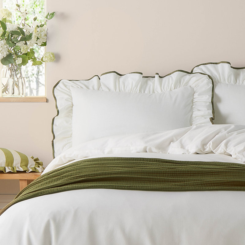 Blousey 100% Cotton Standard Pillow Case, Green