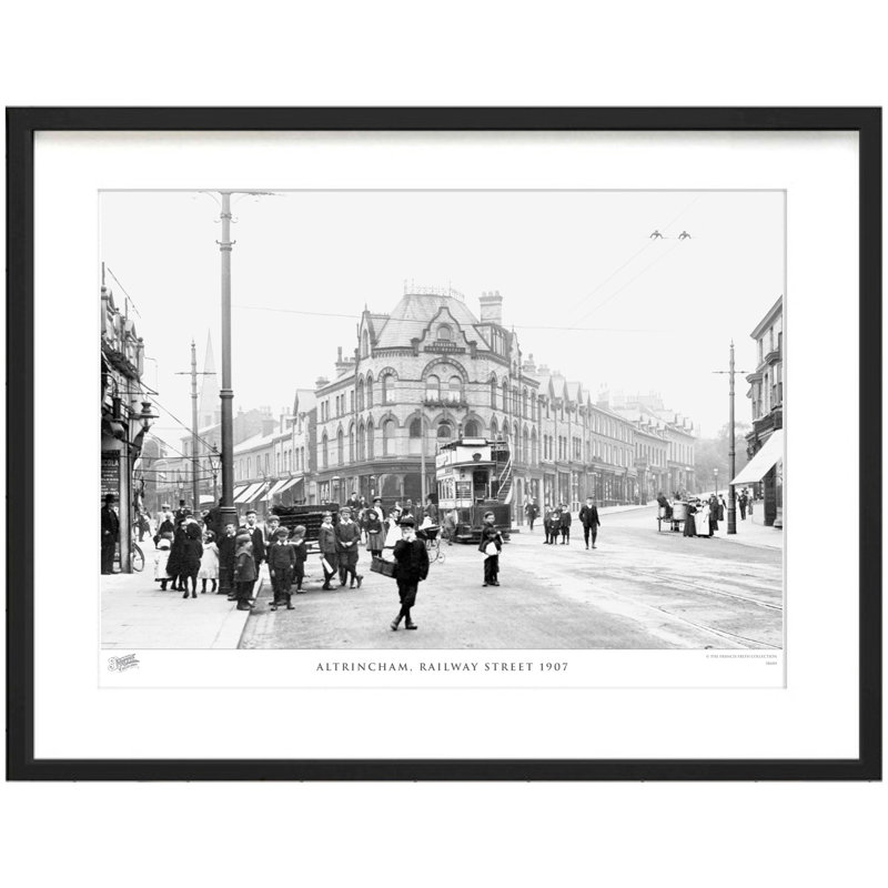Altrincham, Railway Street 1907 by Francis Frith - Single Picture Frame Print, 60cm H x 80cm W x 2.3cm D