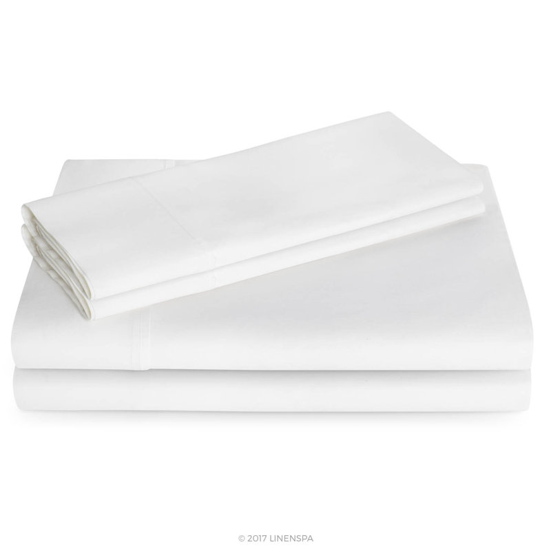 Cotton Blend Sheet Set, Sand, Cal.King Sheet Set + Fitted Sheet + 2 Pillowcases