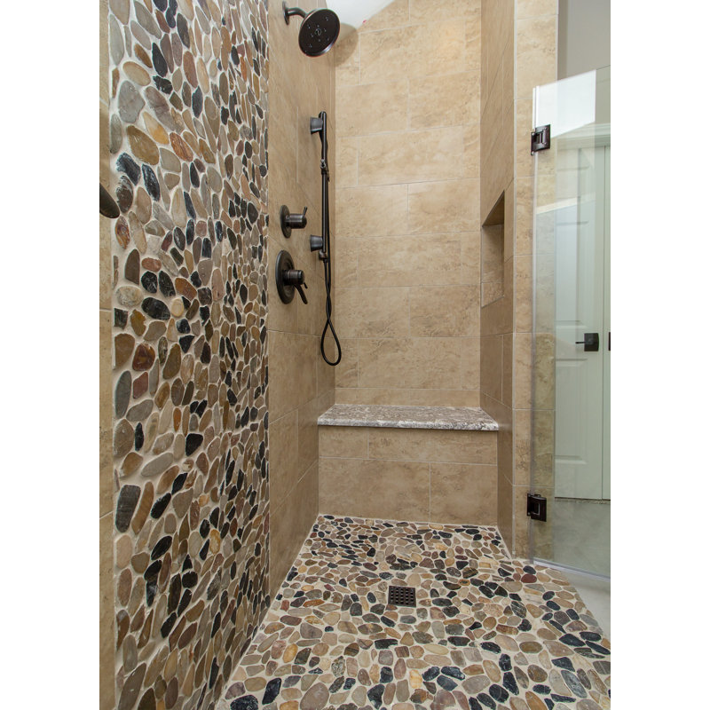 Rivera Pebbles™ Sized Natural Stone Pebble Tile, Dove