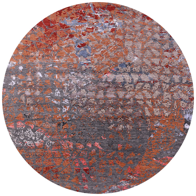 Abstract Indoor Rug, Round 6'