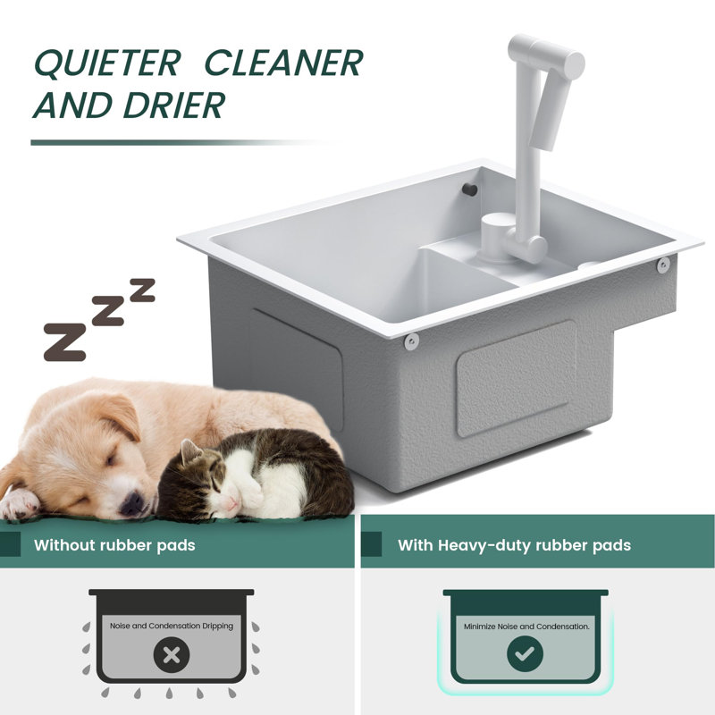 Évier de cuisine pour camping-car, évier de bar encastrable 13 x 15 x 7 po avec planche à découper pliable, Blanc / Blanc