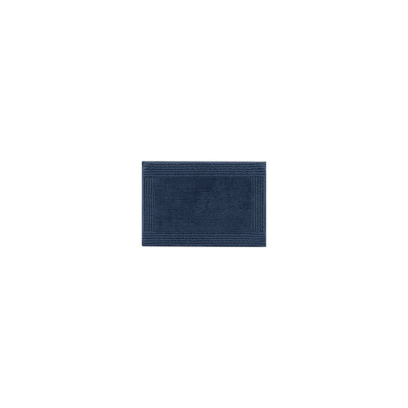 24X60 Inch Navy 100% Cotton Tufted Reversible Bath Rug (3000 GSM), Single- 60" L x 24" W