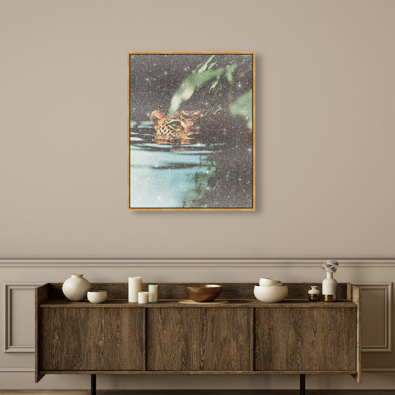 Jungle Watcher II Print by Oliver Gal, 31"H x 37"W, Gold Floater Frame