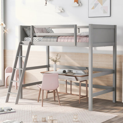 Solid Wood Loft Bed With Ladder