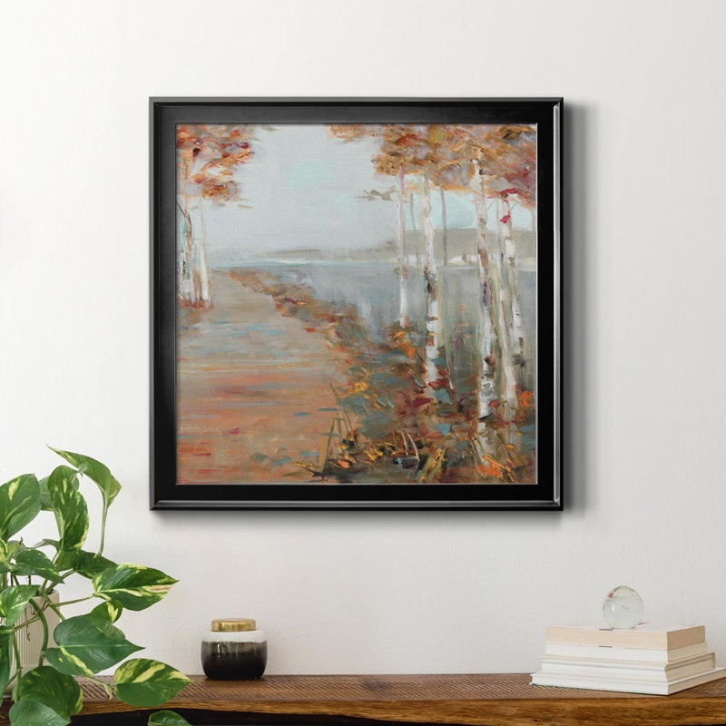 Birch Walk II - Reproduction d'art sur toile encadrée, H 26,5 po x l 26,5 po x P 1,5 po, Noir
