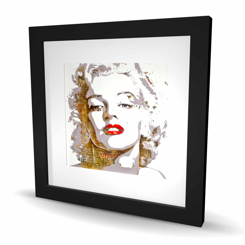 Marilyn Monroe typographie Pop Art, impression de chambre à coucher - décoration intérieure, Noir, H 16 po x l 16 po