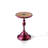 Cheryll Metal Side Table With Geometric Pattern Top And Trumpet Base