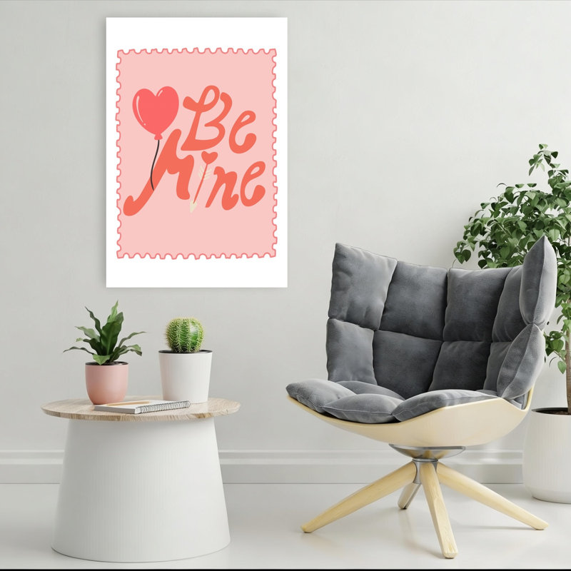 «Be Mine Heart», art mural romantique contemporain