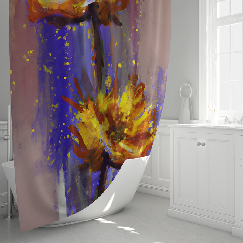 Mansi Floral Shower Curtain, 72" H x 70" W