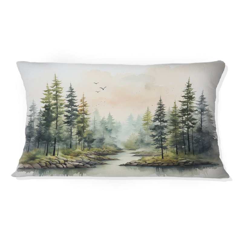 Coussin Tranquil Forest Oasis III - imprimé campagne