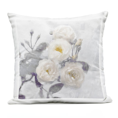 Bundle of White Blooms Design by Emily Ford Outdoor Printed Pillow