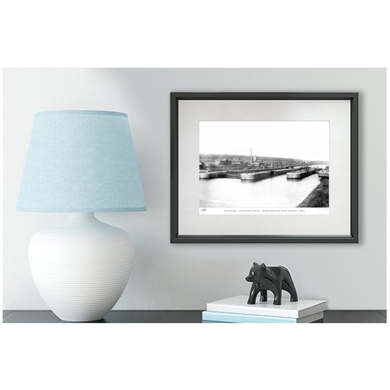 Eastham, Eastham Locks, Manchester Ship Canal 1894 1 Piece Single Picture Frame Wall Art, 60cm H x 80cm W x 2.3cm D