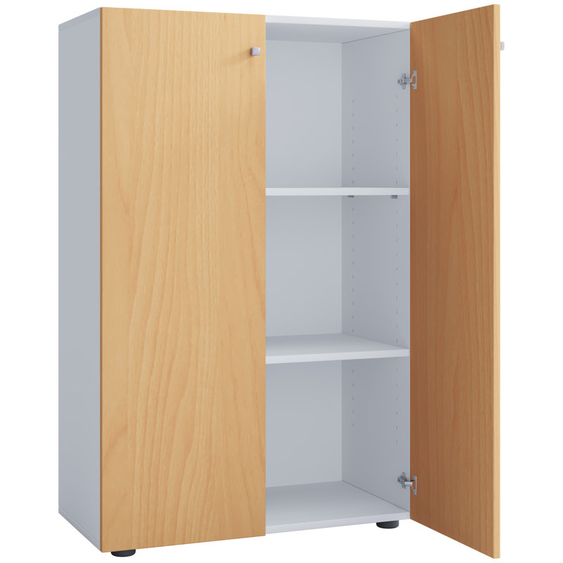 9 Pair Shoe Storage Cabinet, White and wood