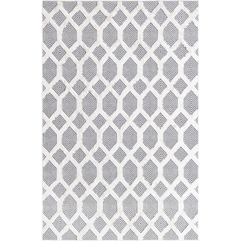 Tapis contemporain Eiryn couleur pierre, Rectangle 5 pi 3 po x 8 pi