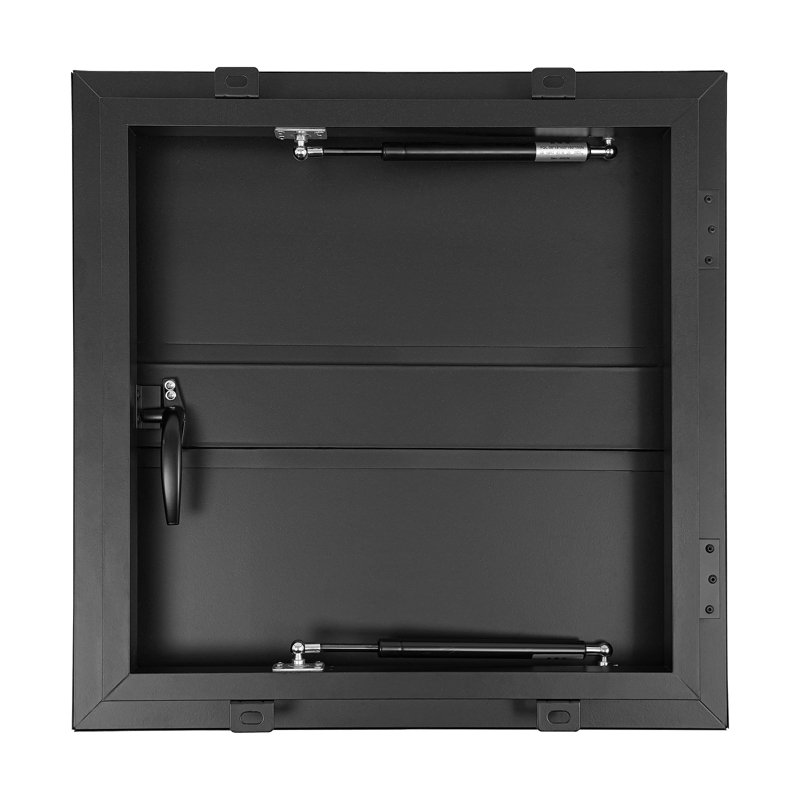 Trappe de sécurité robuste en alliage d'aluminium, Noir, L 24,4 po x H 24,4 po