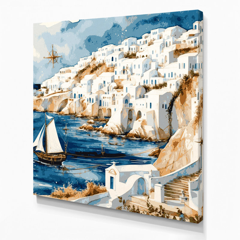 Art nautique sur toile beige, H 16 po x l 16 po