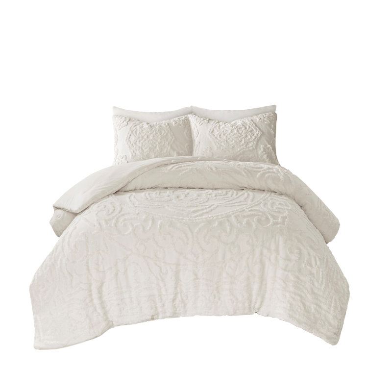 Literie en coton Lycan, Housse de couette double / grand + 2 taies décora, Rosé