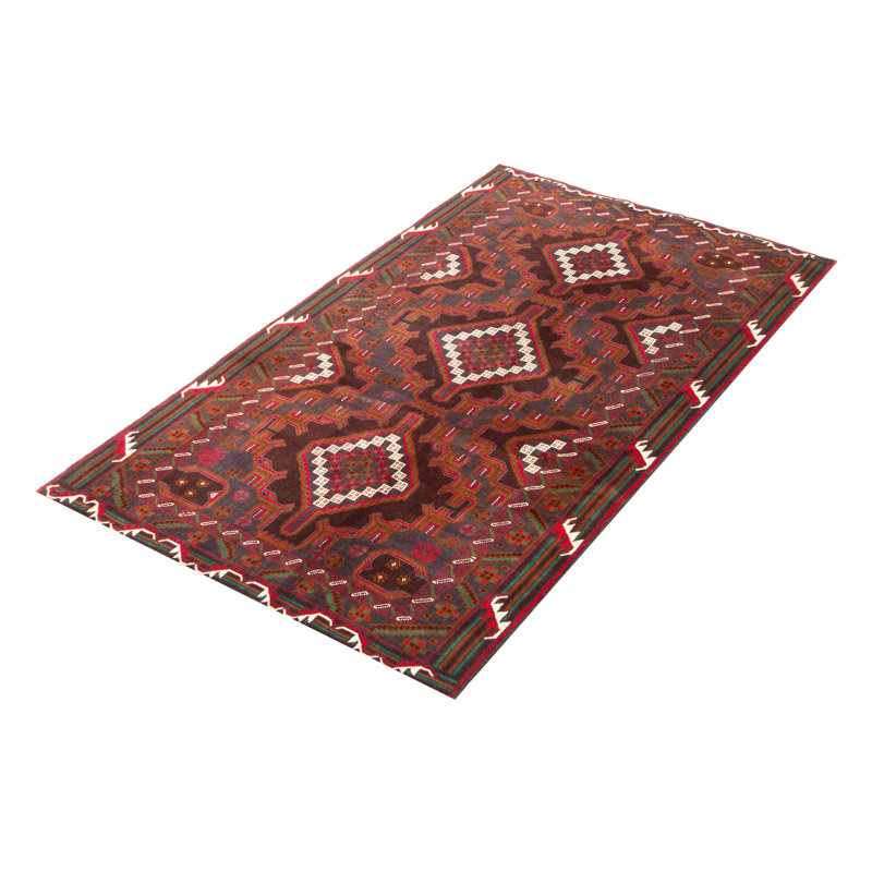 Tapis brun foncé Teimani 3 pi 10 po x 6 pi 11 po