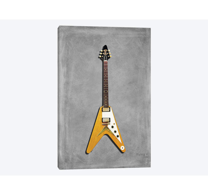 « gibson flying v 58 », impression sur toile tendue, H 26 po x l 18 po x P 1,5 po, Toile tendue, Pas de tapis