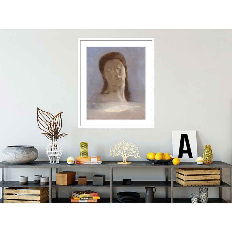 Closed Eyes by Odilon Redon -Framed Giclee Print, 15.63" H x 13.75" W