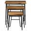 Table gigogne 3 pièces naturelle et noire avec pieds en épingle, style Mid-Century