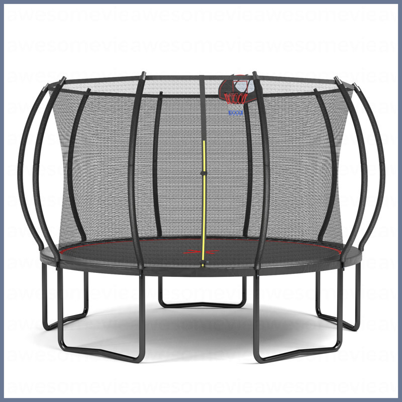 Citrouille trampoline 12 pi - noir rouge