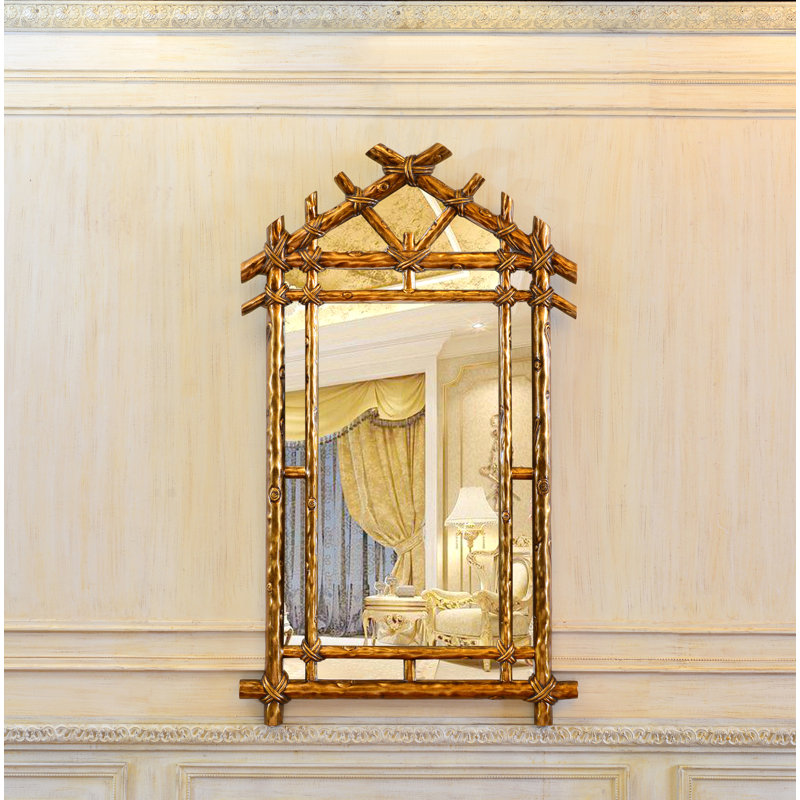 Rosia Solid And Engineered Wood Mirror, Gold
