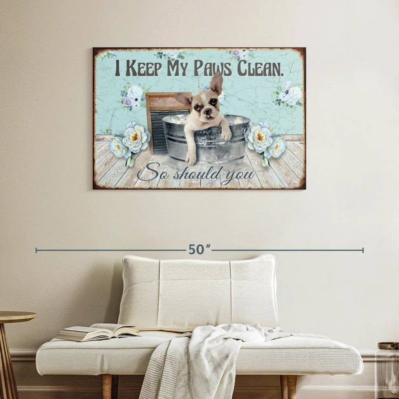 Keep Our Paws Clean, 26" H x 39" W