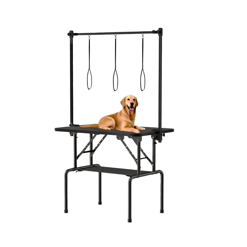 Dog Grooming Table,Foldable Pet Grooming Tables With Adjustable Arm,Clamps,Nooses, Mesh Tray