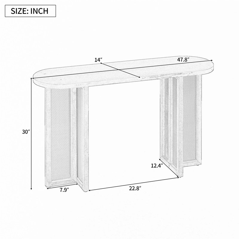 Ophelia & Co. Farmhouse Rattan Console Table Entryway Table - Wayfair ...