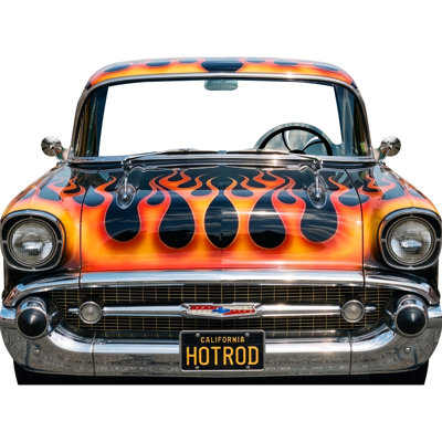 SS11379 1950s Black Flame Muscle Car Party Prop Cardboard Cutout Standee Standup