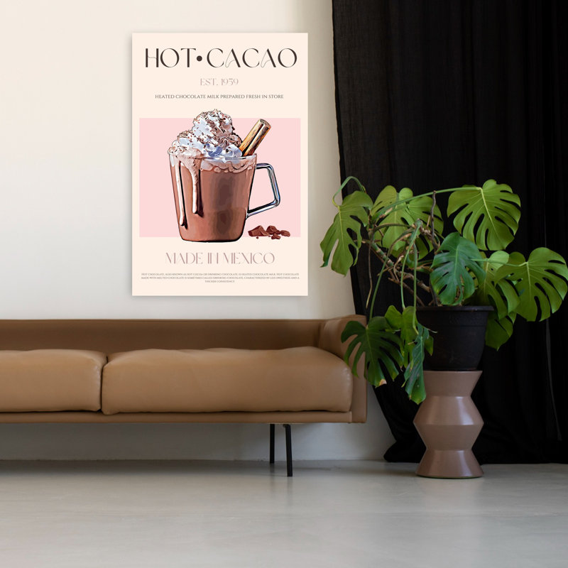Art mural contemporain Sweet Hot Cacao, H 48 po x l 32 po