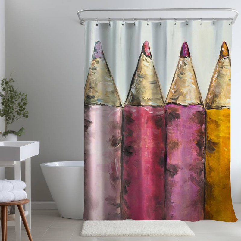 Shower Curtain MI47 – Polyester Shower Curtain, Dye Sublimation Print, 71" W × 74" L
