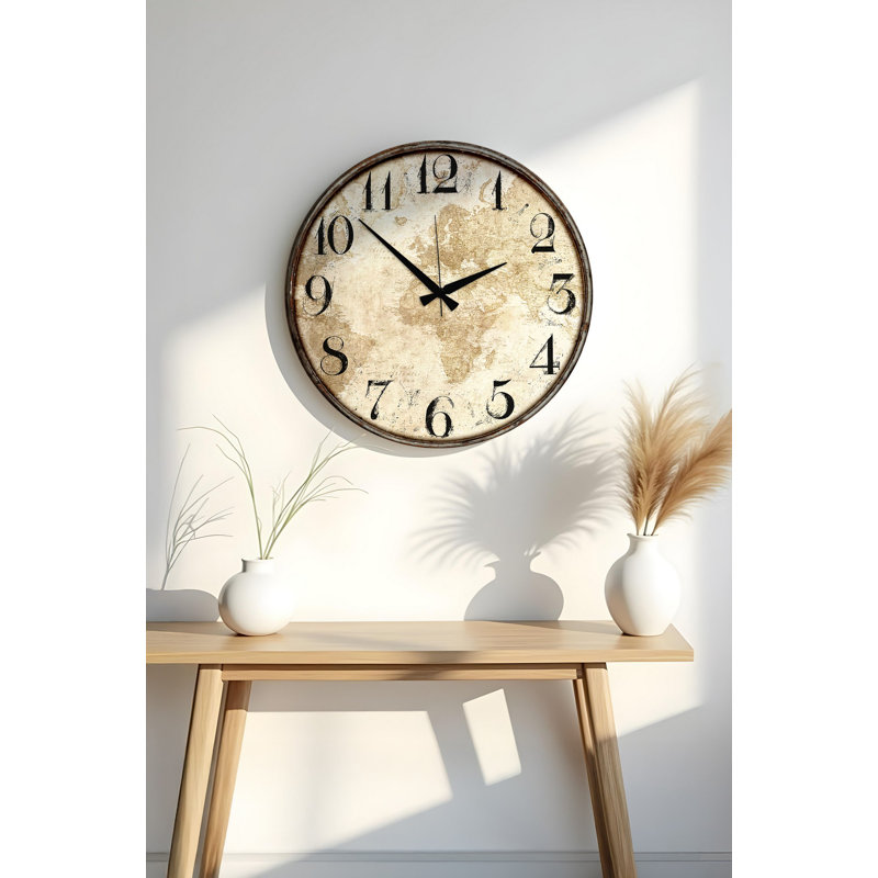 Horloge 19,7 po x 19,7 po Elegant 100% panneau de fibres à densité moyenne, épaisseur: 0,2 pouce | Parfait pour la décoration de la maison ou du bureau, le design élégant ajoute une touche moderne à n'importe quelle pièce
